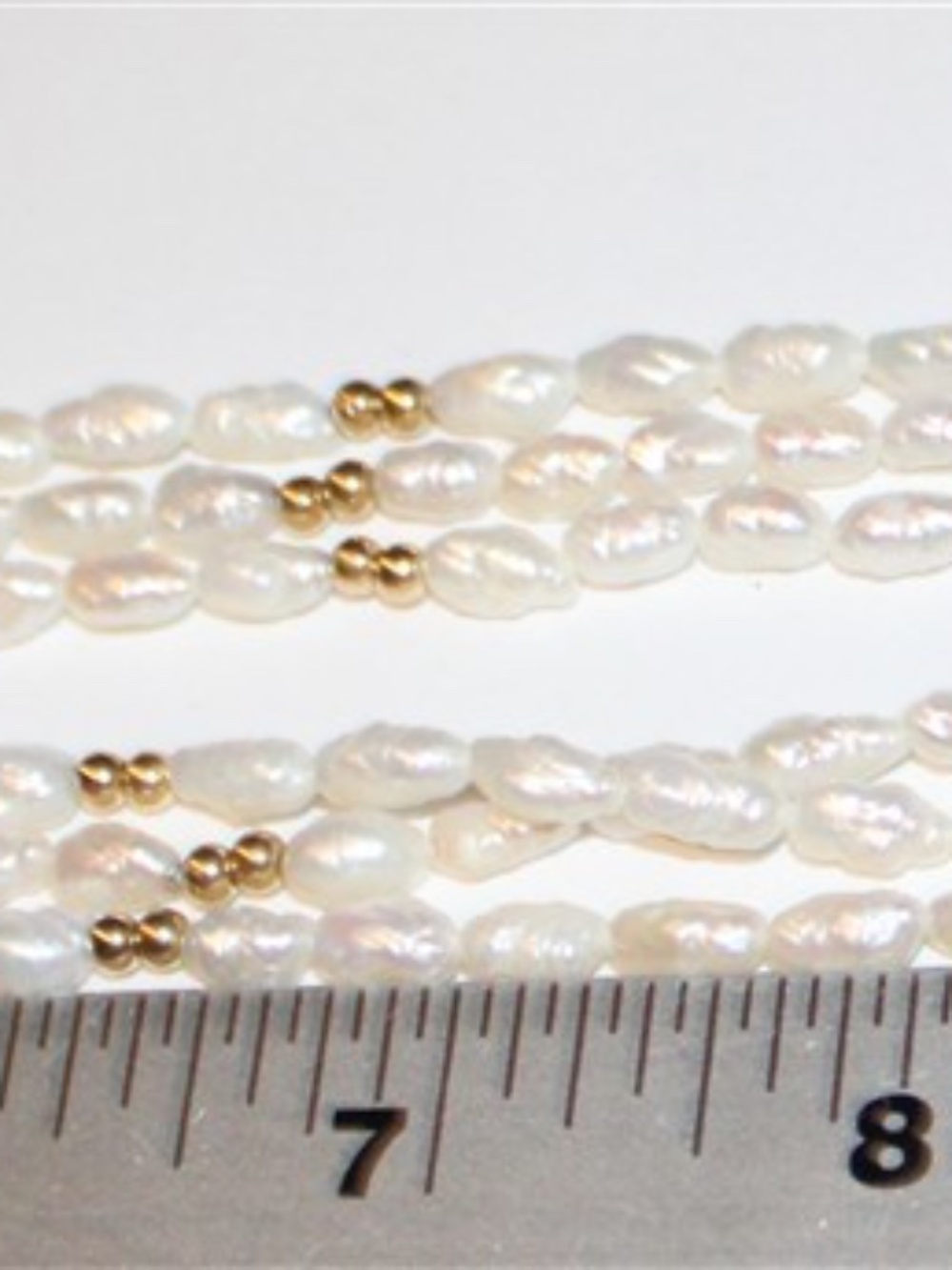 Solid 14K yellow gold beads & clasp marked 14K freshwater pearls Necklace